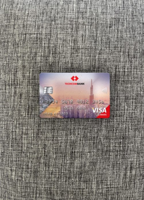 Download Vietnam Techcombank visa classic card photolook front Photoshop template